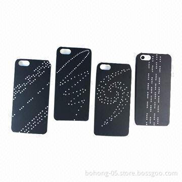 Enchase diamond rubberized PC case for iPhone 5s, different designs available